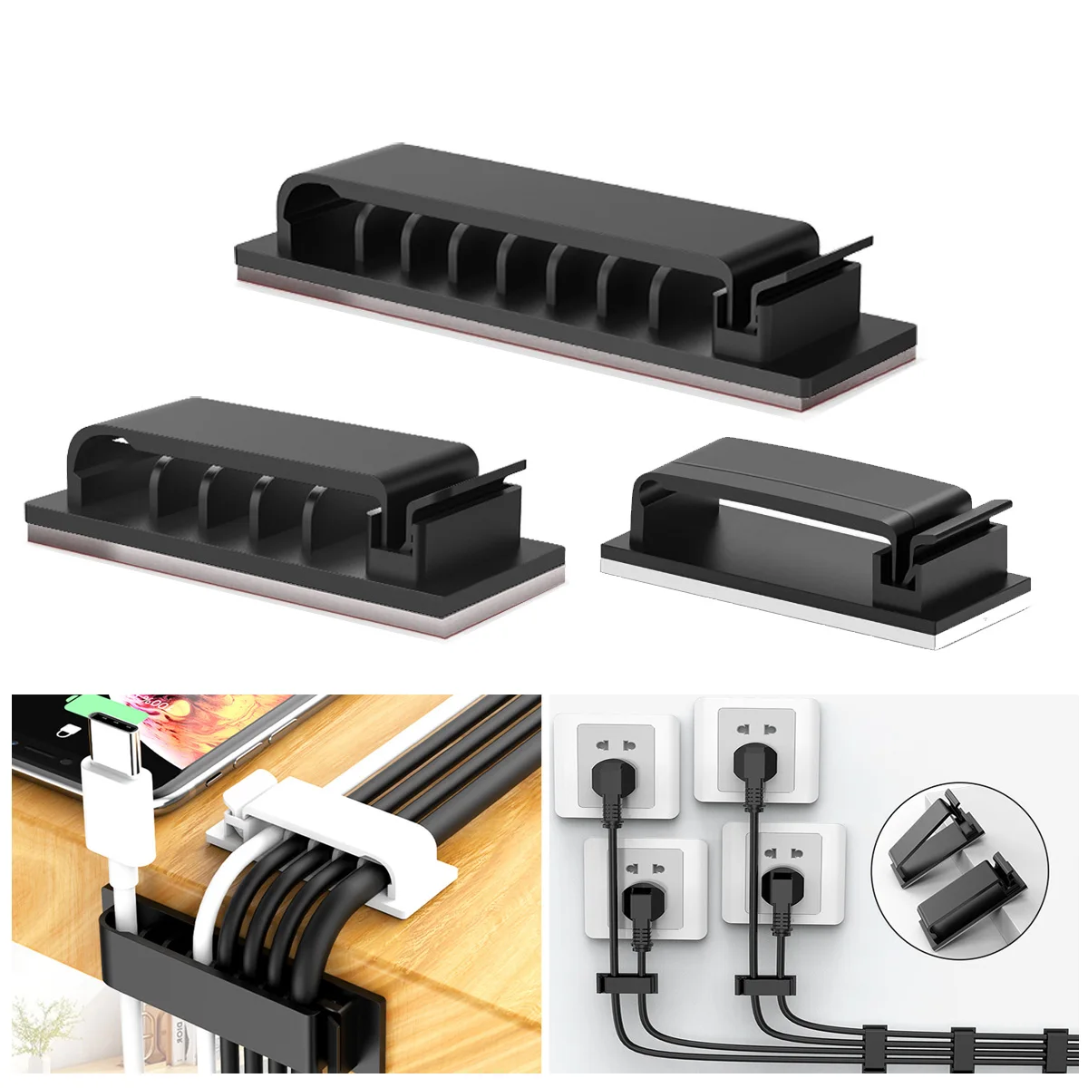 

ANKNDO Cable Organizer Management Wire Holder Flexible USB Cable Winder Tidy Silicone Clip For Mouse Keyboard Earphone Protector