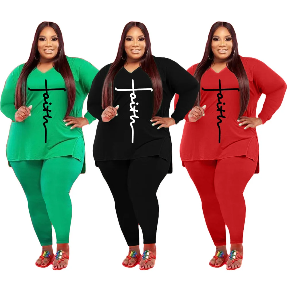 Plus Size Sets Fall Clothes for Women Two Piece Outfits Loose Top Pants Casual Tracksuit Jogging Suits Wholes 3xl 4xl 5xl 6xl