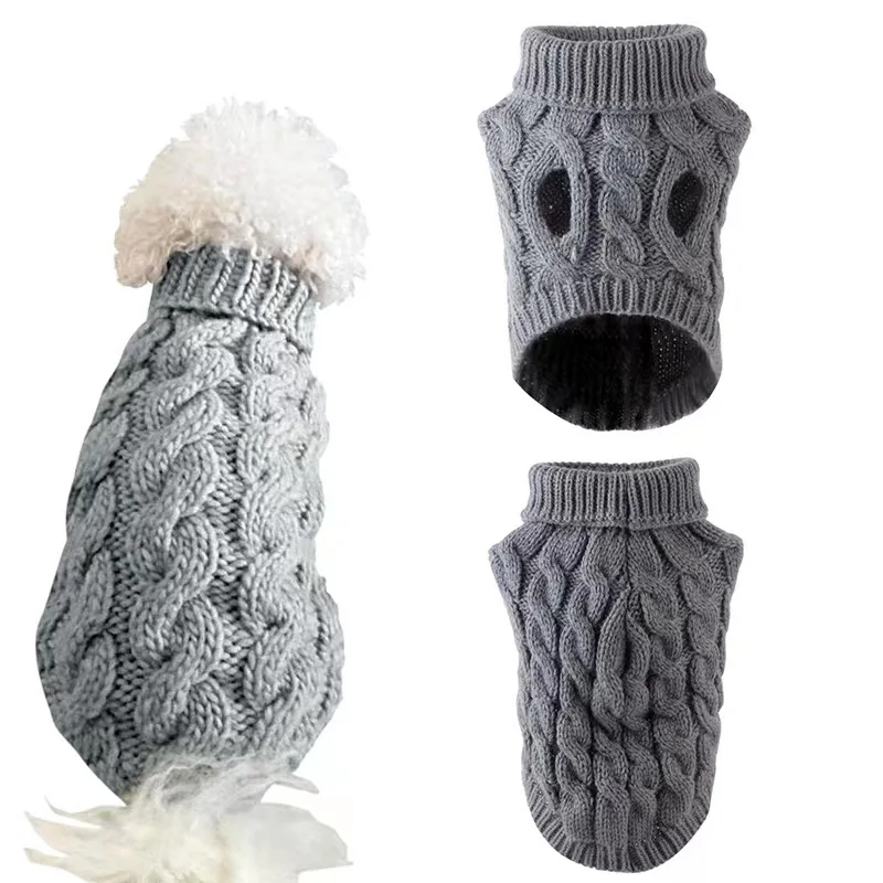 

Puppy Dog Sweaters for Small Medium Dogs Cats Clothes Winter Warm Pet Turtleneck Chihuahua Vest Soft Yorkie Coat Teddy Jacket