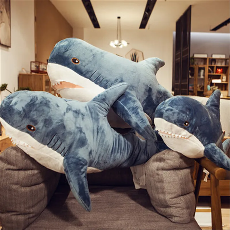 

80/100/140cm Giant Shark skin Plush Toy Soft Plush Shark Skin Semi-finished Coat Fish Pillow Toys Dolll Gift for Kids Child