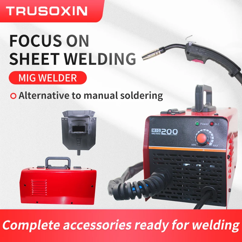 

220V MIG200 Professional Thin Plate Welding Welding Handle Grounding Clip Welding Machine Motor Electric welding