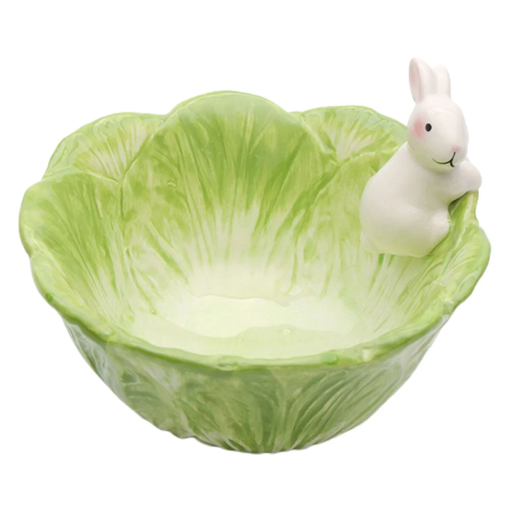 

Organic Gift Rabbit Salad Bowl Baby Play Set Ceramic Cabbage Bowl Cute Sets Japanese Soup Bowl Snack Rabbit Cabbage Bowl