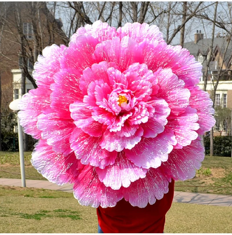 

Children's performance props peony umbrella stage adults holding flowers in hand performance singing and dancing dance props flo
