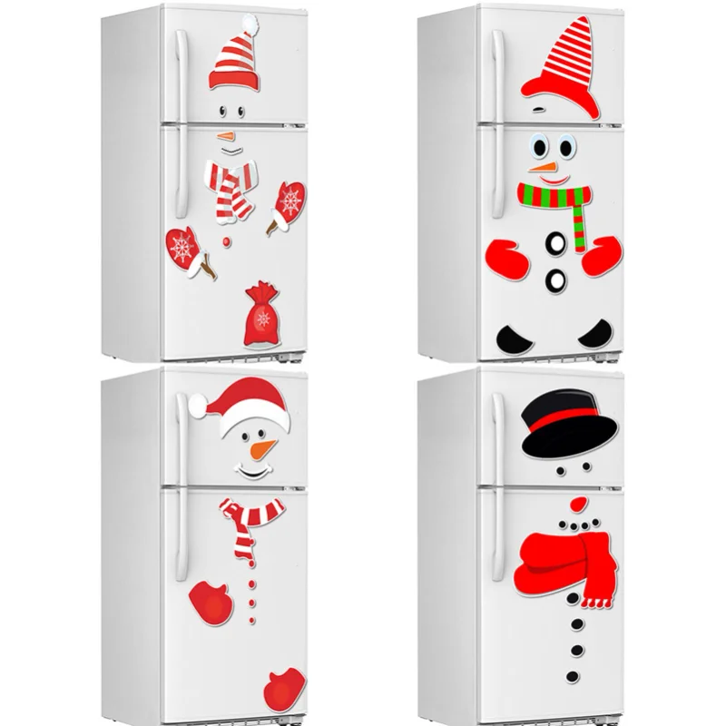 

2023 New 1Set Christmas Fridge Magnet Santa Claus Sticker Microwave Oven Dishwasher Door Handle Cover Xmas Christmas Party Decor