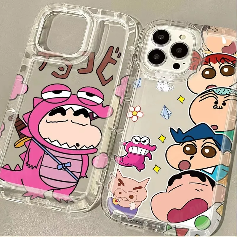 Lovely C-Crayon S-ShinChan Clear Case for Xiaomi Redmi Note 13 12 Pro Plus 5G 4G 12S 11 11S 10 10S 9 9S 8 12C 10C Capa