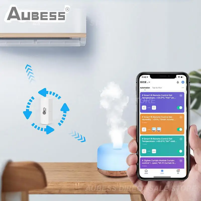 

Wifi With Buzzer Alarm Wireless Humidity Sensor Indoor Temperature Humidity Sensor Thermometer Detector Tuya Humidity Sensor