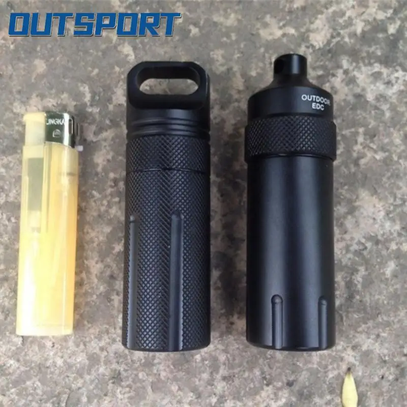 

Aluminum Alloy Airtight Pill Container Bottle Portable Outdoor EDC Single Chamber Capsule Holder Waterproof Medicine Case Box