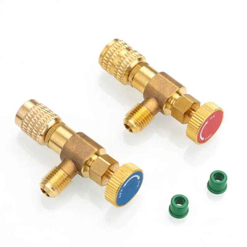 

2Pcs Safety Valve Connector And 1/4" 5/16" Inch Safety Valve Thread Adapter Used To Connect Air Conditioner Refrigeration Device