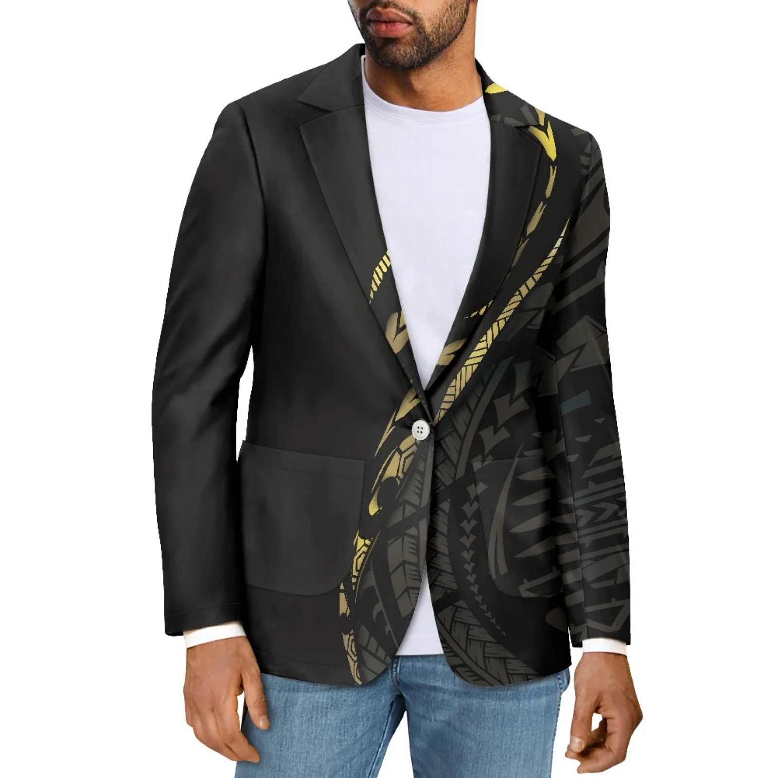 

Мужской блейзер с длинным рукавом и V-образным вырезом