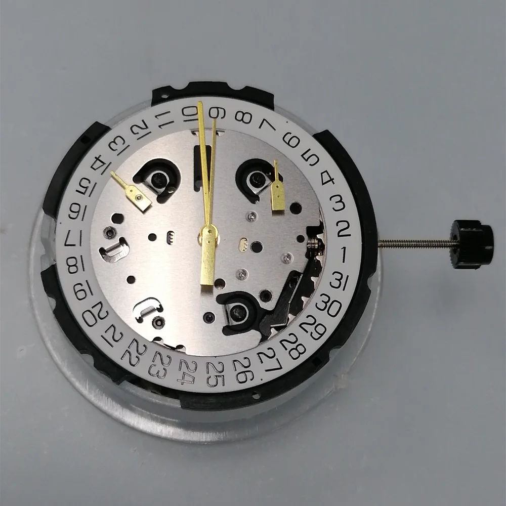 V8 High Quality SW ETA G10.212 Quartz Watch Movement Three Hand Chronograph Caendar Steel Winding Stem Repair Watch Parts