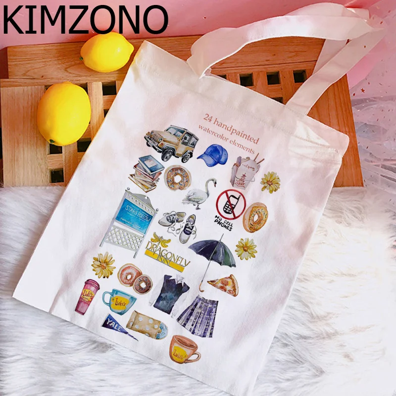 

Сумка для покупок Gilmore для девочек, многоразовая сумка из джутовой ткани, эко-сумка для покупок, многоразовая сумка