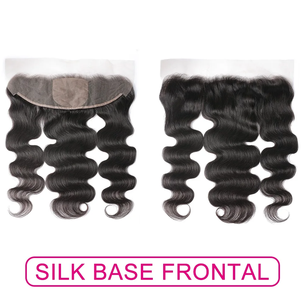 13x4 Silk Base Lace Frontal Only 100% Human Hair Extensions Body Wave Lace Closure Only Brazilian Virgin Hair Swiss Lace