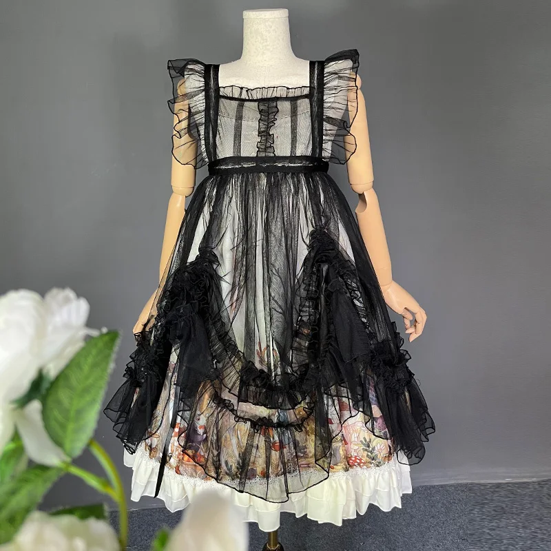 Винтажное платье-накидка в горошек из тюля