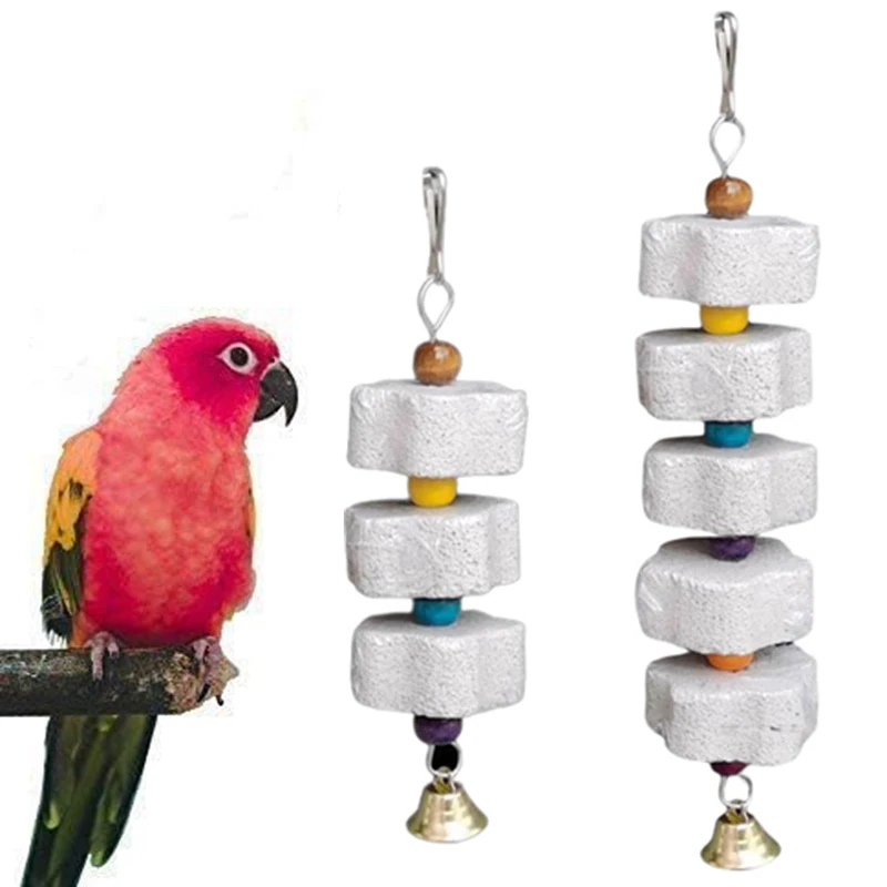 

Stone Mineral Pet Supplies Bird Cage Toy Grinding Stone Flower Shape Hang Style Parakeet Toy for Parrot