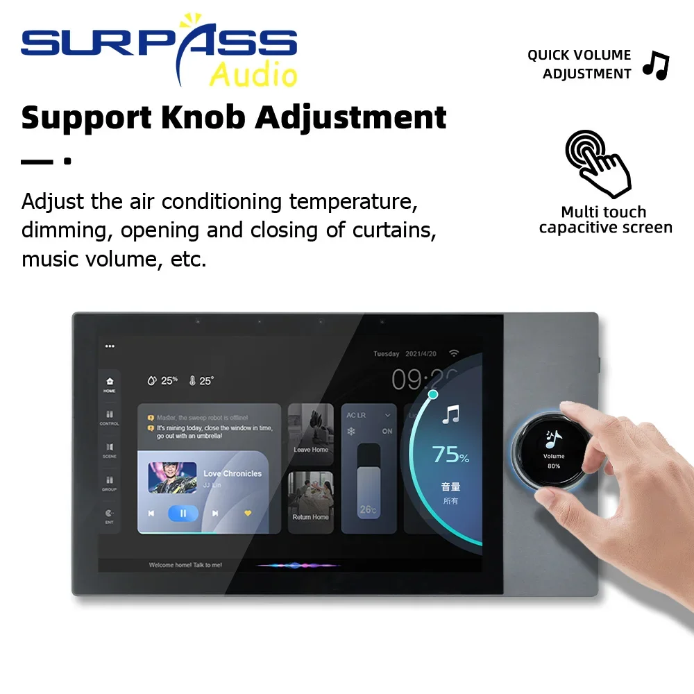 Система Android 8 1 Wi-Fi аудиоусилитель Bluetooth экран управления умным домом 2X25 Вт
