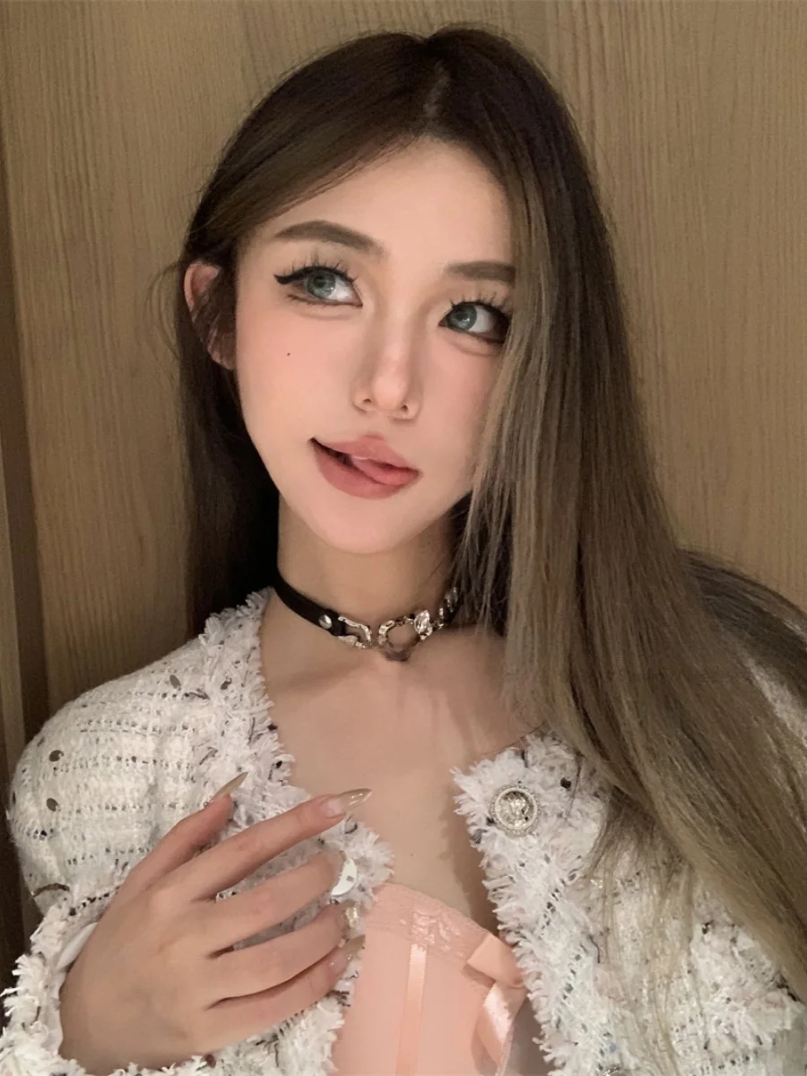 Оригинальное кожаное ожерелье с жемчужным узором Y2g Gyaru новое милое крутое