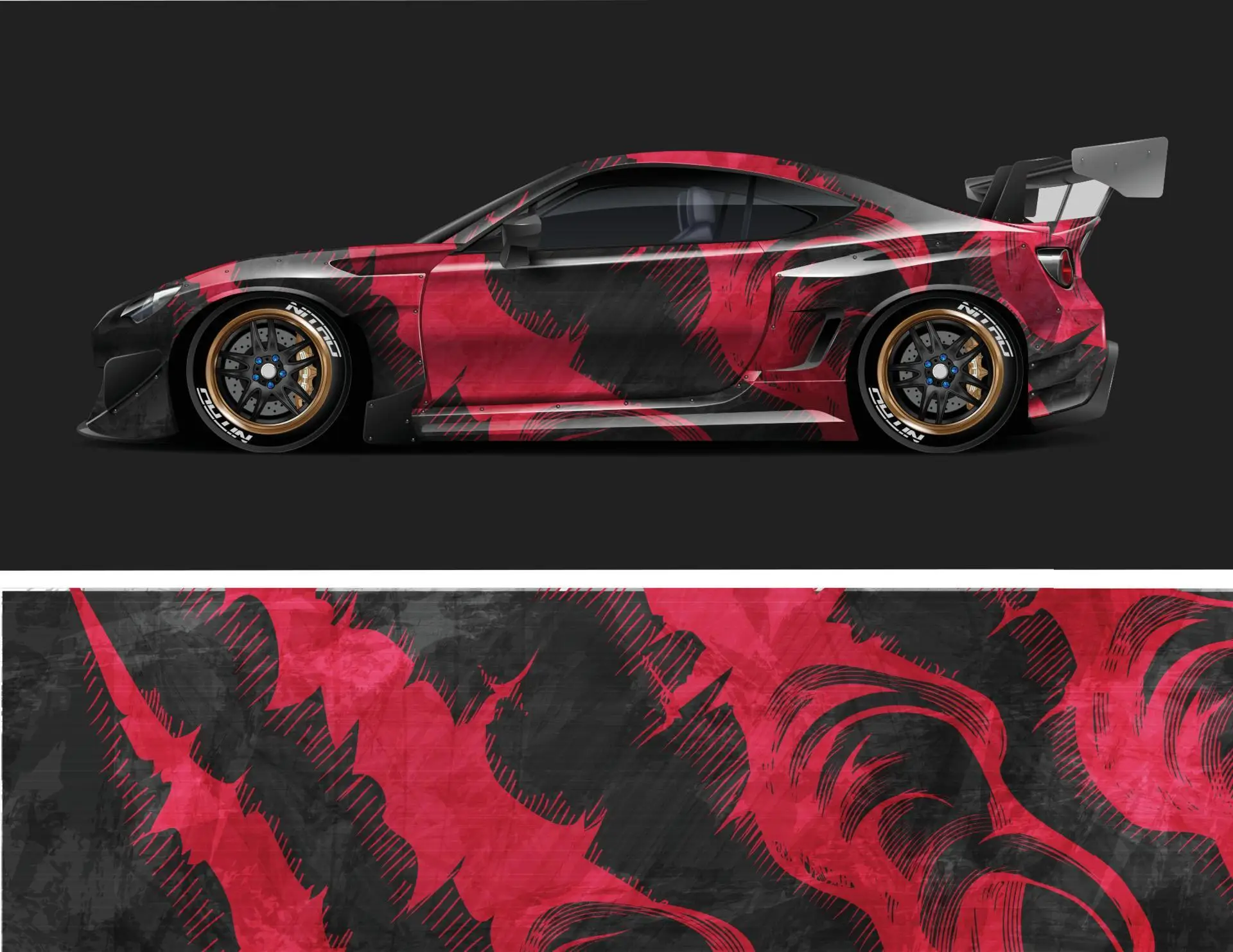 

Wrap Car Graphic Decal Vinyl Wrap Vector Image Modern Design Car Tuning Label High Quality Anime Racing Sticker
