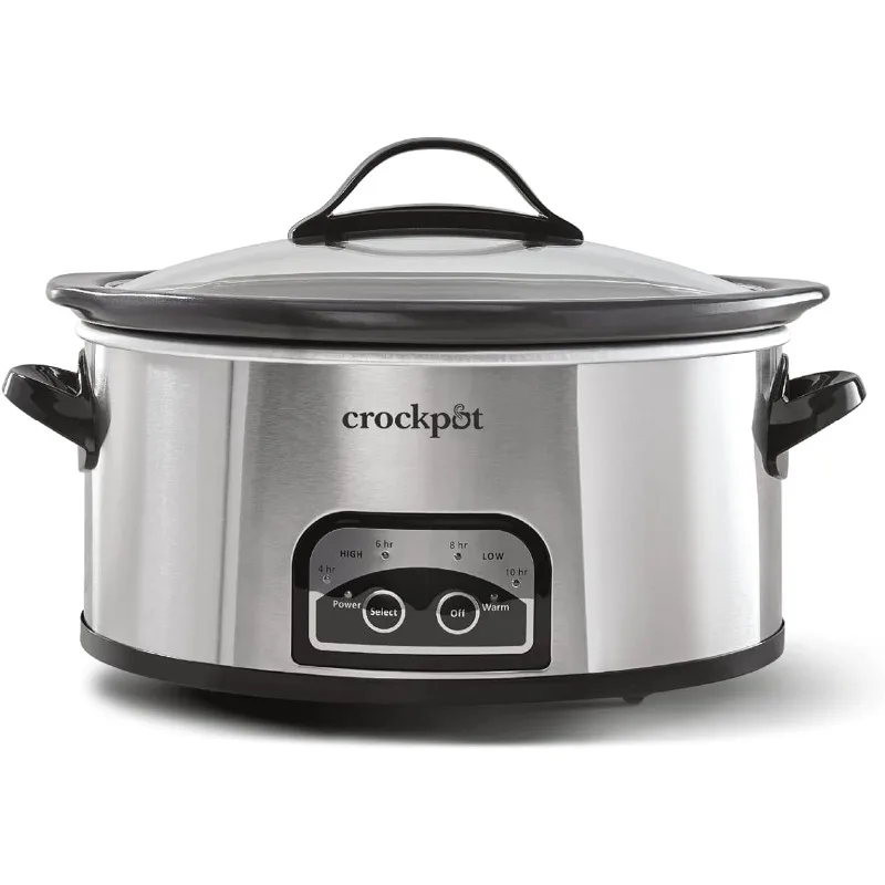 

Crock-Pot 6 кварт программируемая Медленная Плита с таймером и автоматической настройкой подогревателя еды, нержавеющая сталь