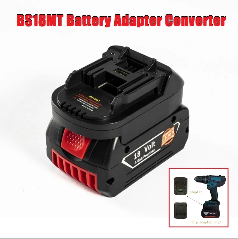 

New BS18MT Battery Converter USB Adapter For Bosch 18V BAT619G/620 BPS18M Batteries Convert To For Makita 18V BL 1860 Lithium