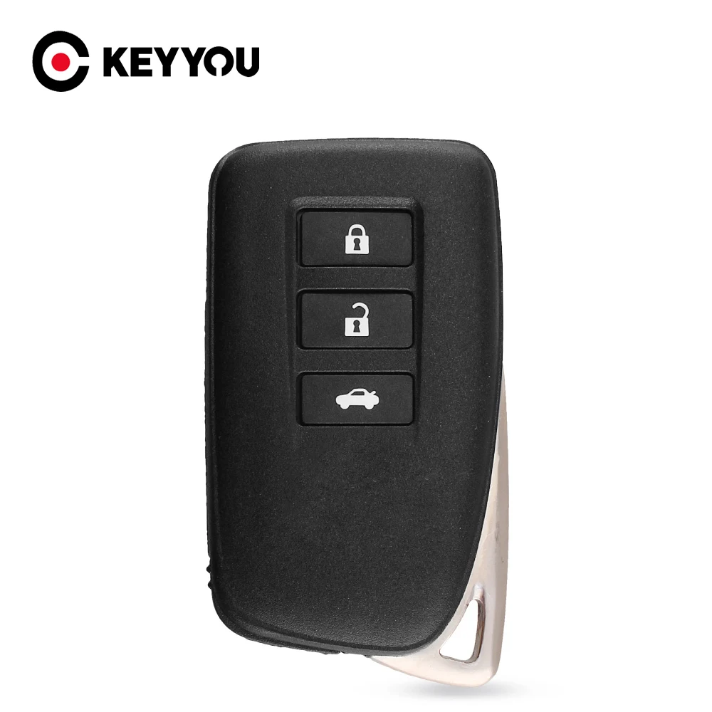 

KEYYOU 3 Buttons Blank Smart Remote Key Shell For Lexus ES300H IS ES With Emergency Key Blade Car Key Blanks