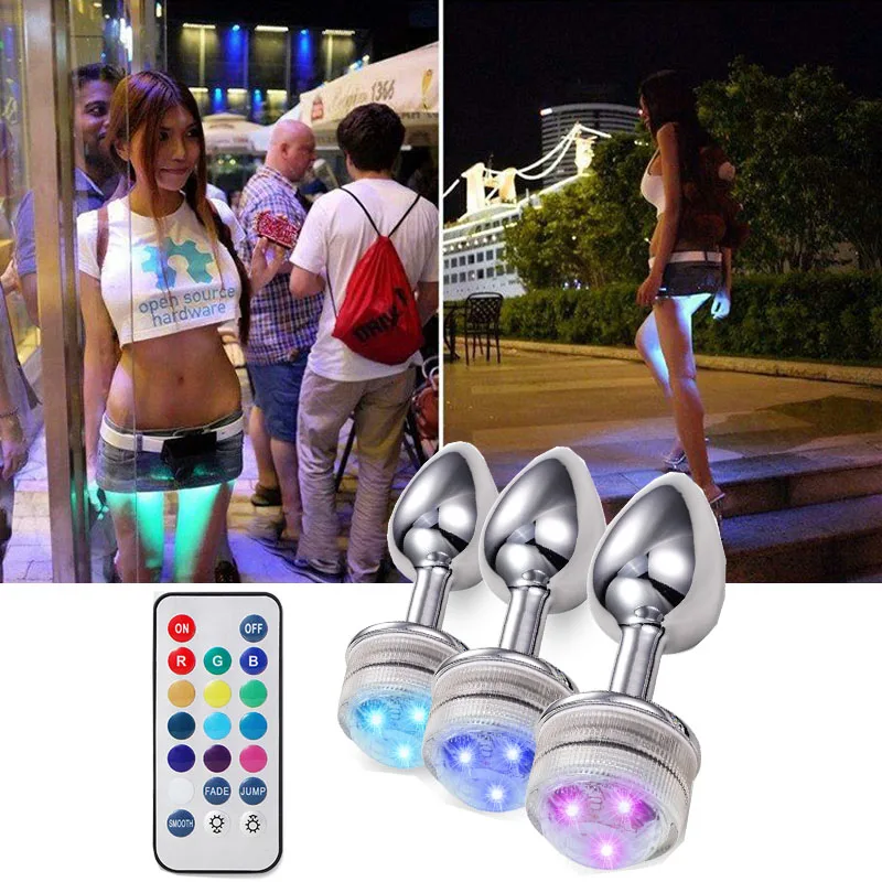 

Remote Control Change Color LED Lamp Anal Plug Anus Dilatation Luminous Butt Plug Masturbator Couples Flirt Sex Toys for Women