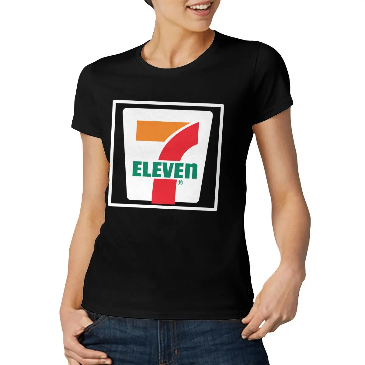 Футболка женская состаренная с логотипом 7 11 Seven Eleven |