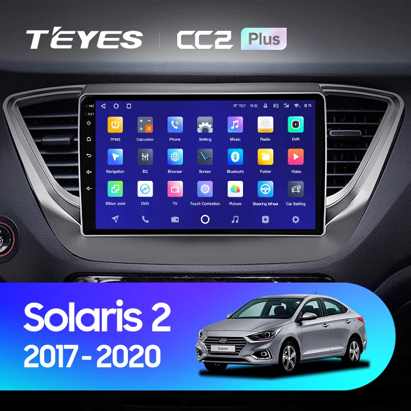 TEYES Тиайс CC2L и CC2 Plus Штатная магнитола For Хендай Солярис 2 Hyundai Solaris 2017 - 2020 Android до