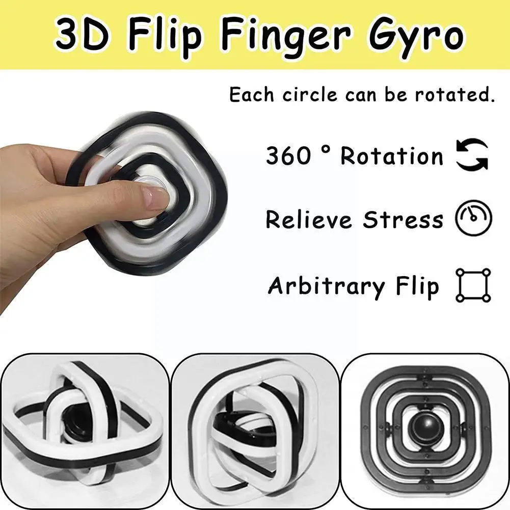 

3d Finger Spinner Infinite Flip Top Decompression Toy Spinner Stress Relief Bearing Fidget Top Toys Spinners Finger Hand X8x9
