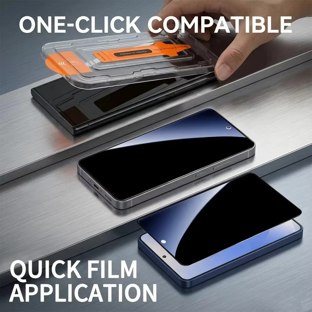 Фото Защитное стекло Privacy для Samsung Galaxy S25 S26 Ultra Edge S24 S23 S22 S21 Plus с функцией разблокировки по отпечатку пальца и защитой от подглядывания №3