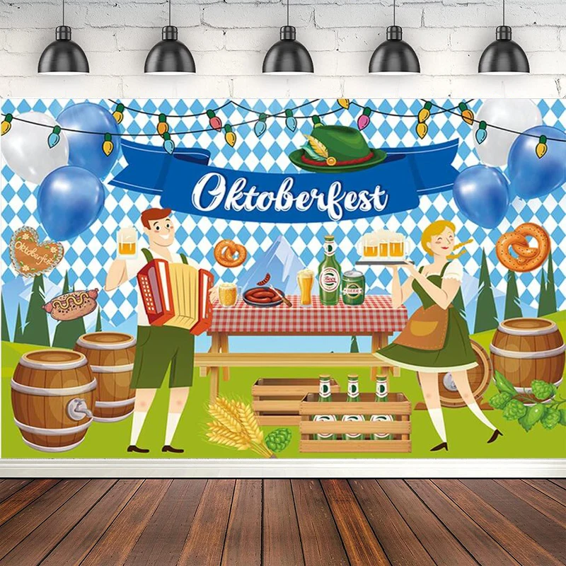 

Photography Backdrop Bavarian Oktoberfest Themed Party Decoration Supplies German Beer Festival Party Banner Party Background