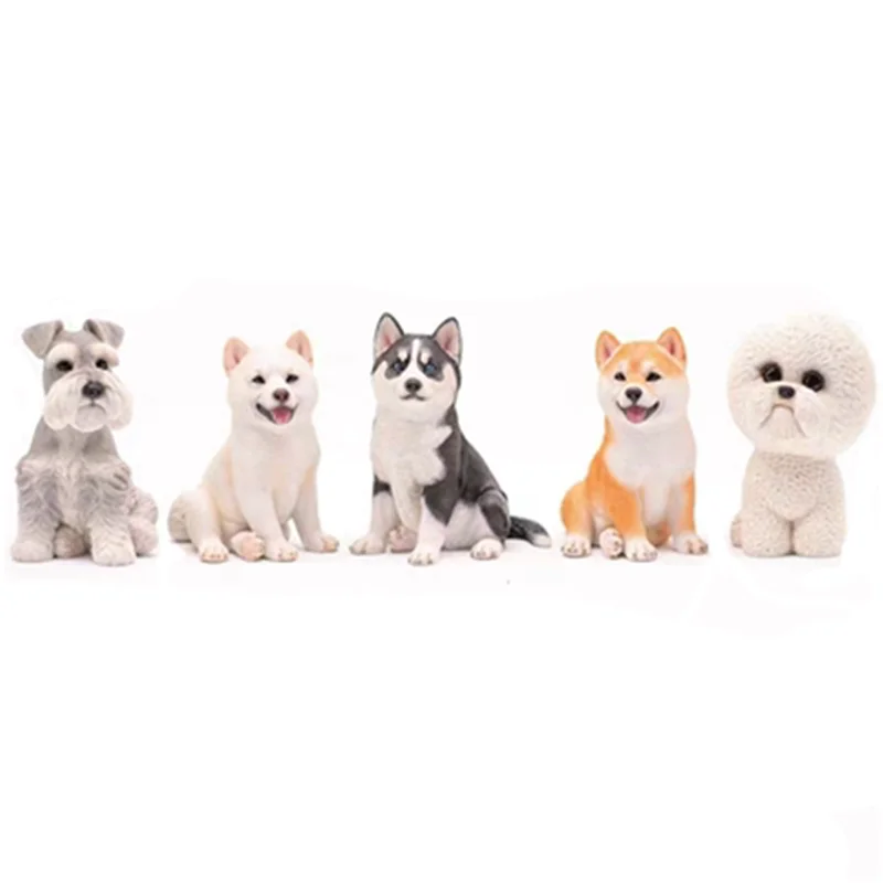 

JXK Model Bichon/Frise/Schnauzer/Shepherd/Husky Shiba Inu/Puppy Dog Animal Figure Decor Toy Ornaments Doll For Children Gift