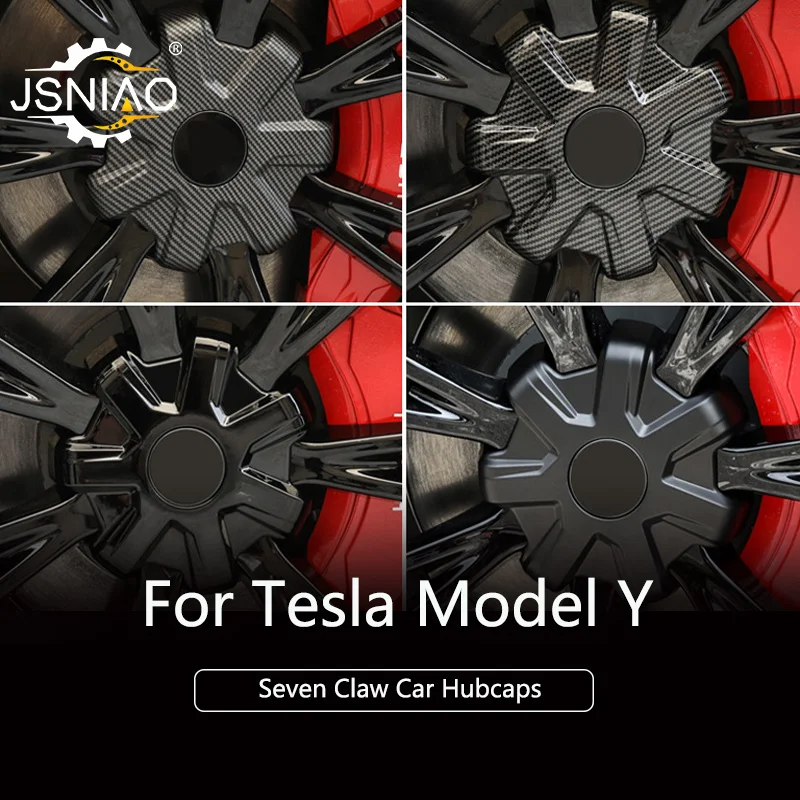 

For Tesla Model Y Seven Claw Car Hubcaps Center Caps Wheels Rims Cover Kits ABS Exterior Decoration Accessories