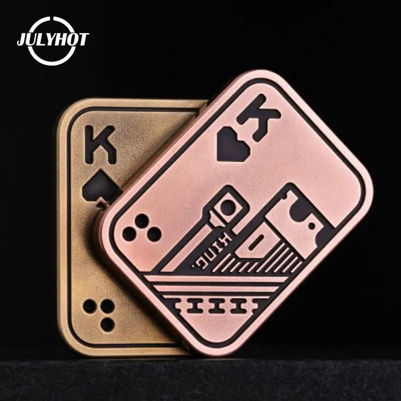 

Металлическая игра для покера с нажимными картами, развлечение на открытом воздухе, металлический ручной Спиннер для повседневного исполь...