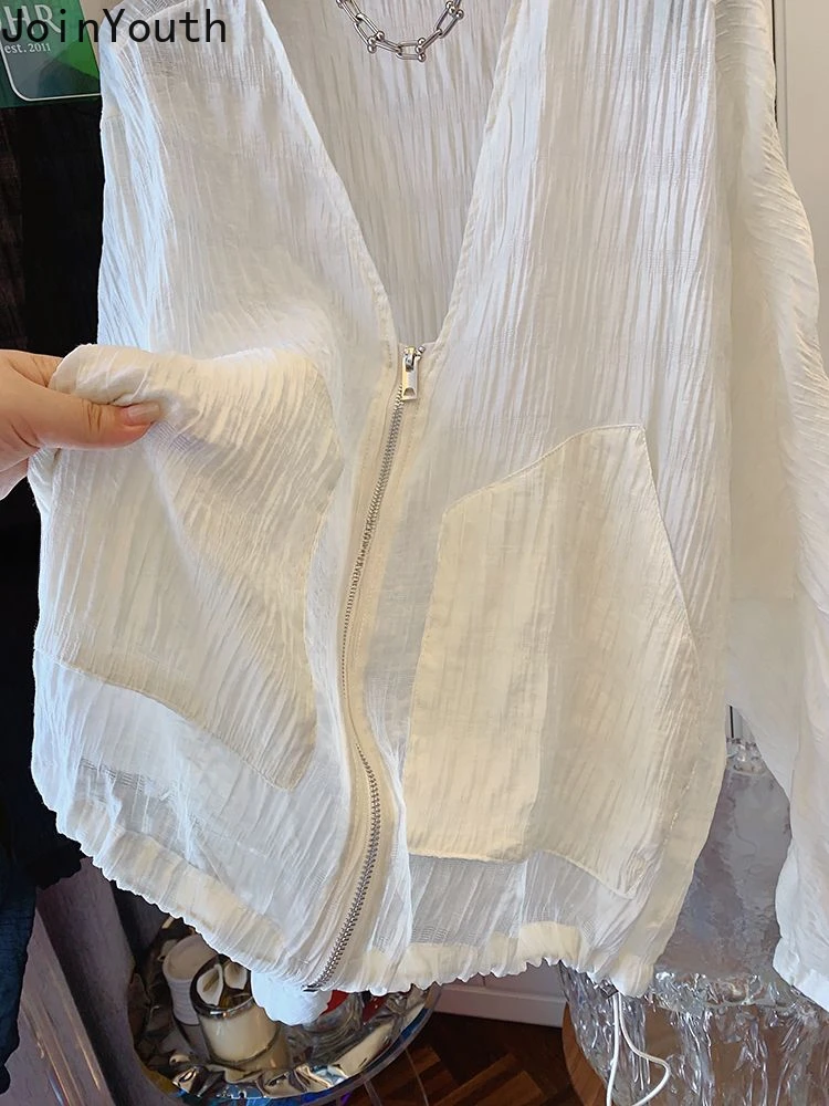 Женская винтажная куртка на молнии Тонкий Повседневный укороченный топ с