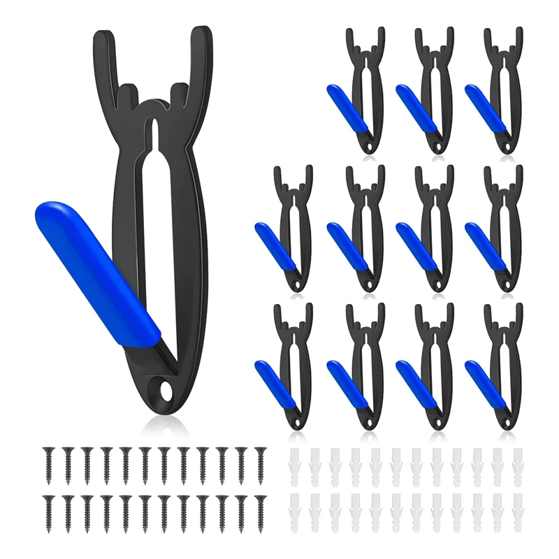 12 Pcs European Deer Skull Wall Mount Hanger Heavy Duty European Mount Skull Hanger Black&Blue