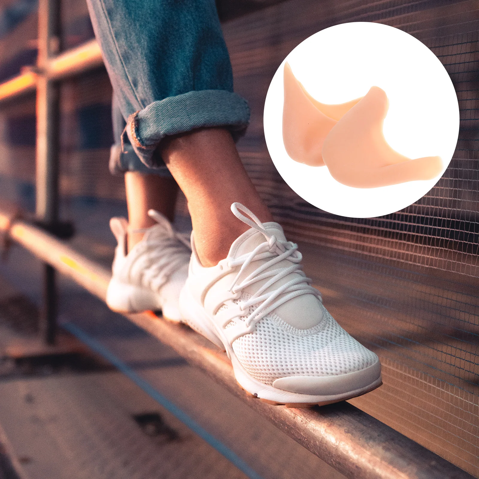 Пара силиконовых накладок на носки/накладки носки/телесные) силиконовые