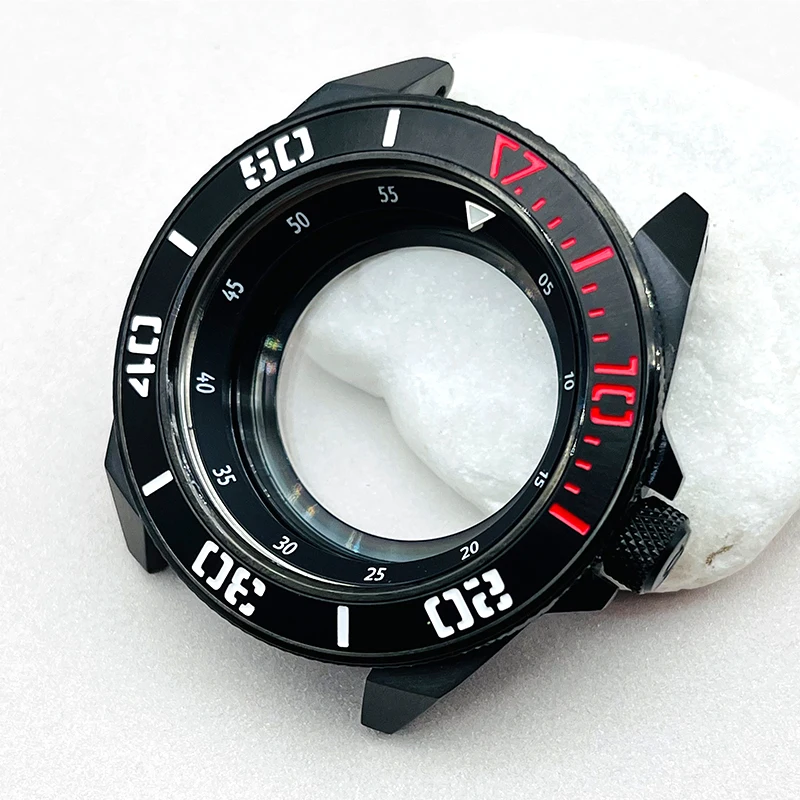 Черные чехлы для часов Seiko Samurai King серии 45 мм вставка в корпус из нержавеющей стали