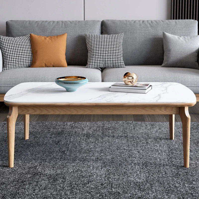 Журнальный столик из цельного дерева современный минималистичный чайный