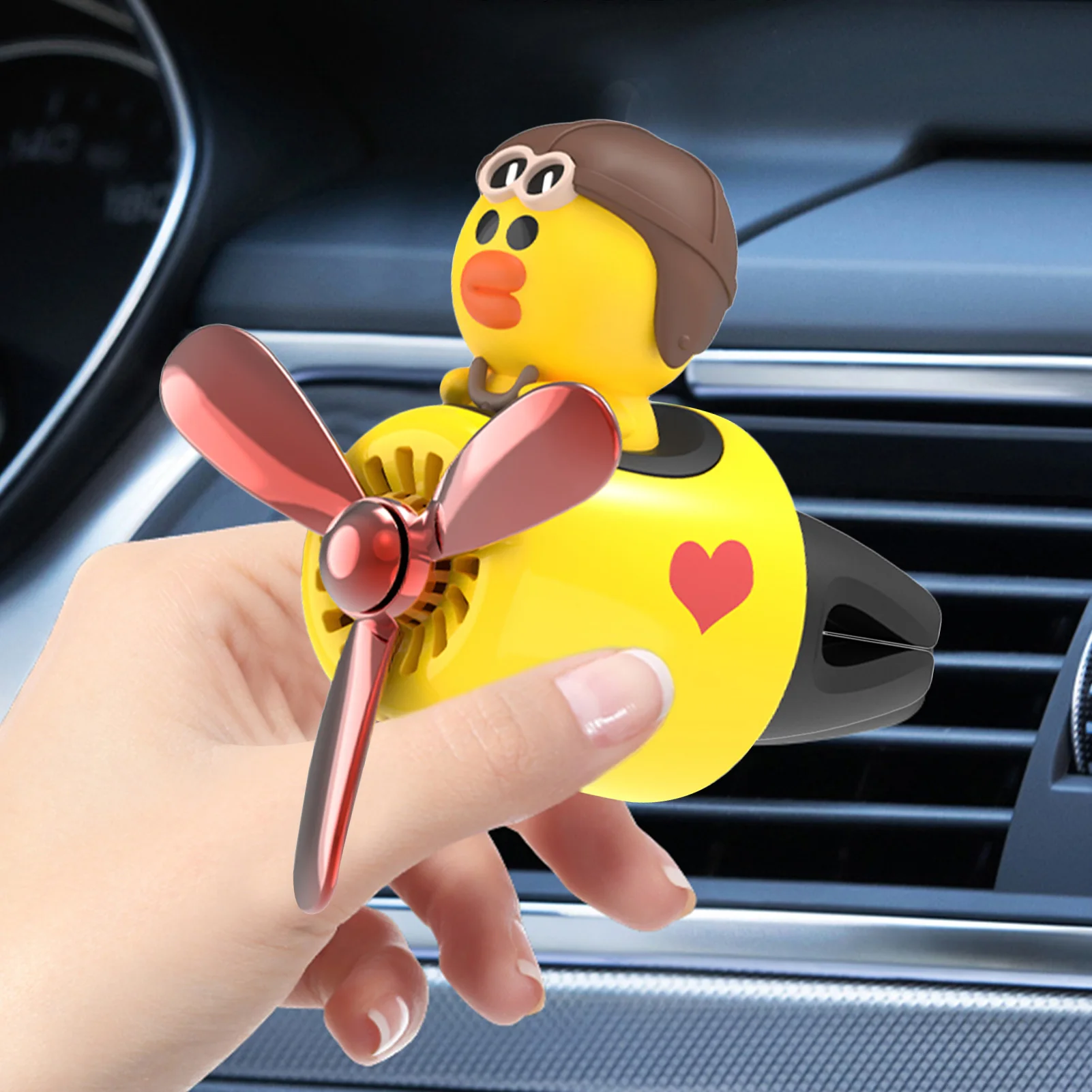 

Cartoon Pilot Car Air Freshener Rotating Propeller Air Outlet Perfume Clip Fragrance Flavor Interior Decor Car Accessories