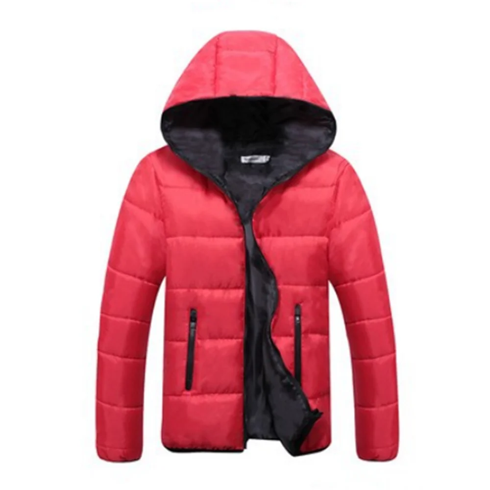 2022 New Autumn Winter Men's Cotton Coat Trend Fashion Candy Color Thickening Loose Casual Zipper Hooded Cotton Coat Men