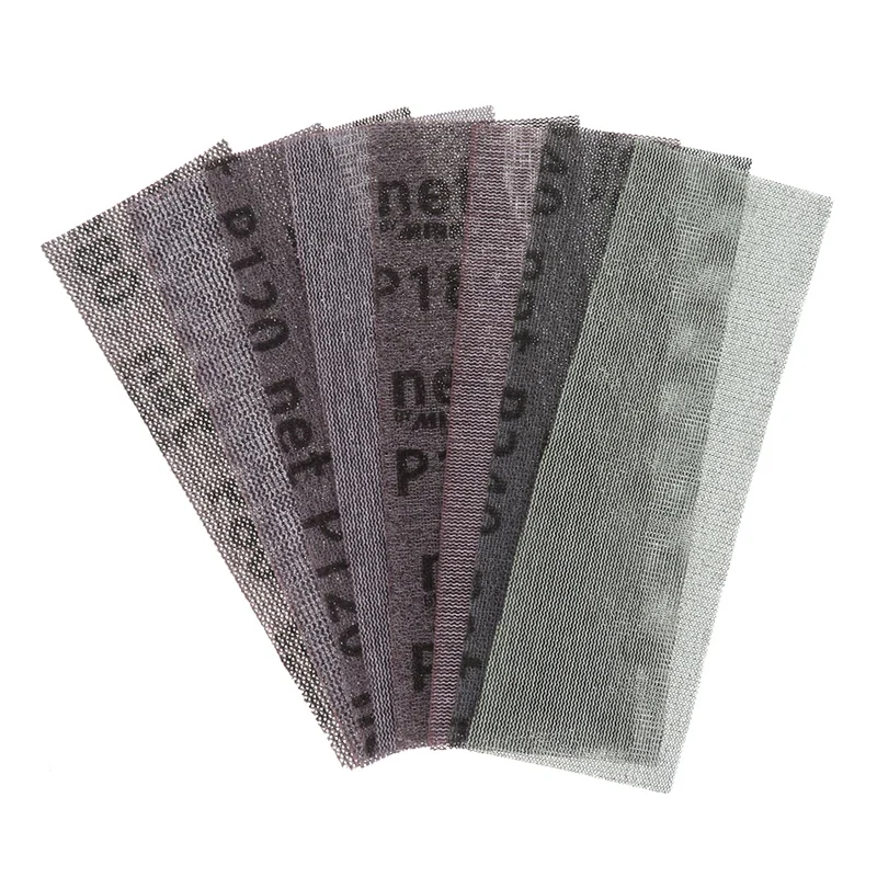 

Hot 12PCS 198X70mm Mesh Abrasive Dust-Free Sanding Strips Anti-Blocking Sandpaper Abrasive 80-240 Grit For Sander