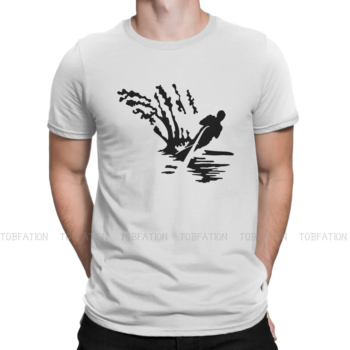 

Water Sports Lover Water Skiing Essential Tshirt Vintage Graphic Men's Tees Tops Oversized Cotton Crewneck T Shirt