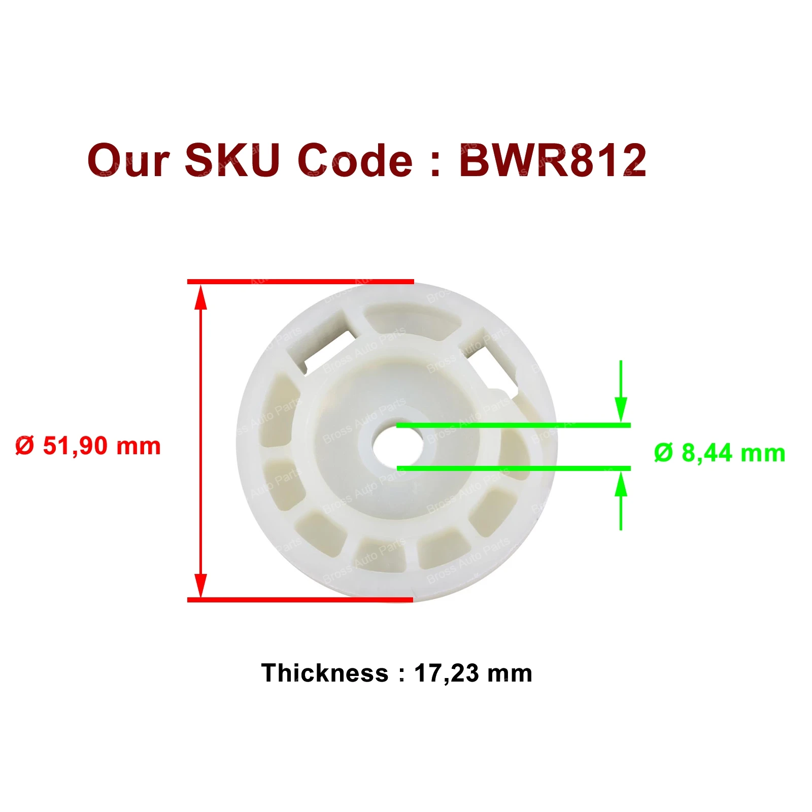 Bross автозапчасти BWR812 электрическая мощность окна регулятор колеса Влево или