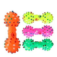 color vinyl sounding small thorn dumbbell toy pipitao dog with molar teeth cleaning dog toy