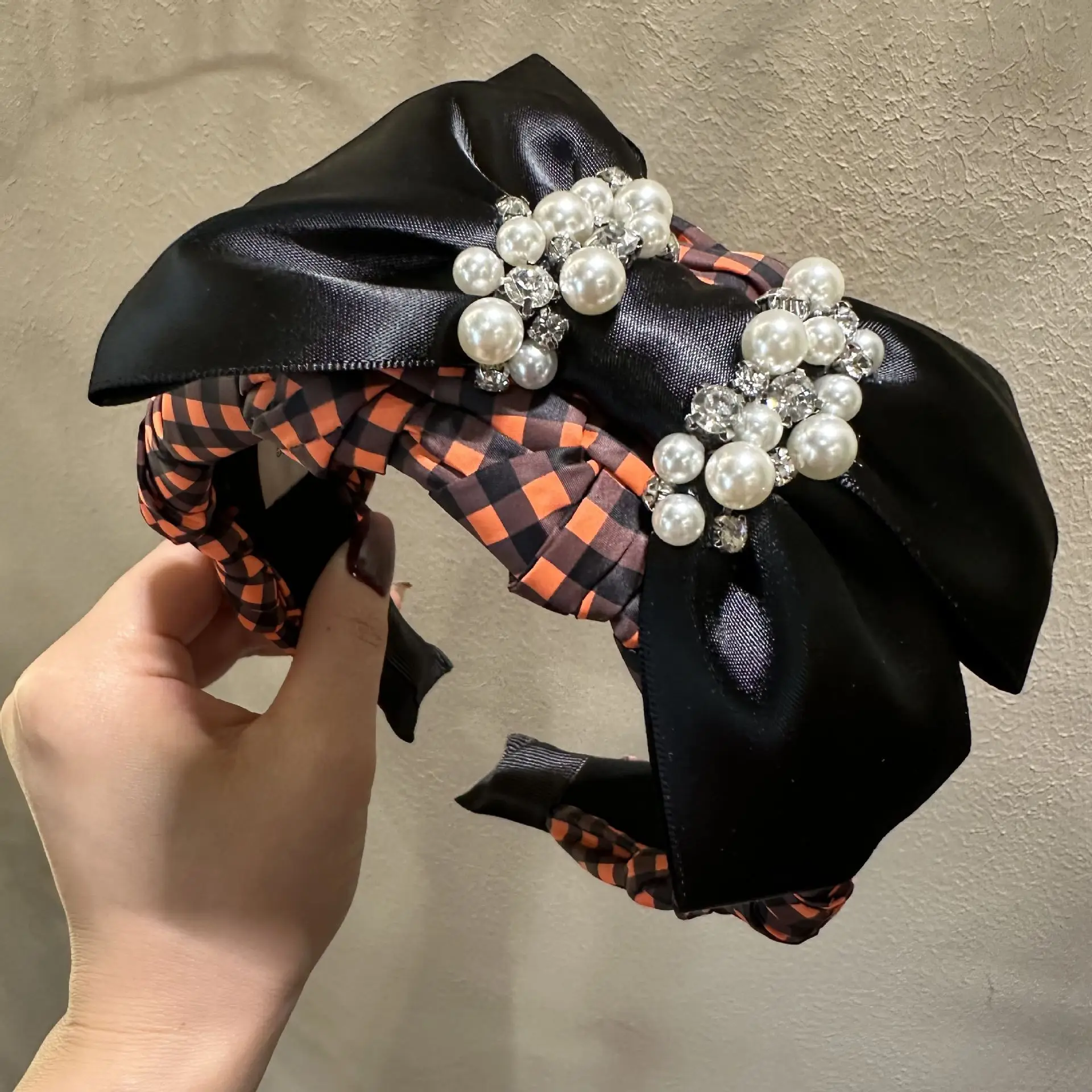 Женская и женская повязка для волос с большим бантом декор обруч завязанный