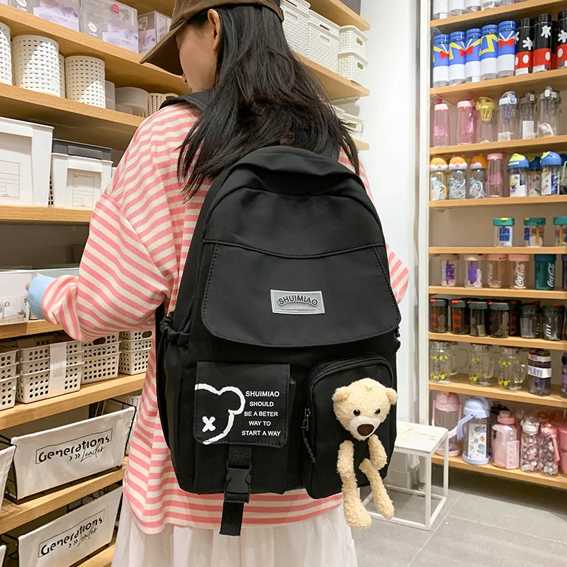 

Teenager Bagpack for Girl 2023 Backpack Back Bag Schoolcot Fashion Backpacks Schoolbag Women Mochila Impermeable Canvas Bags