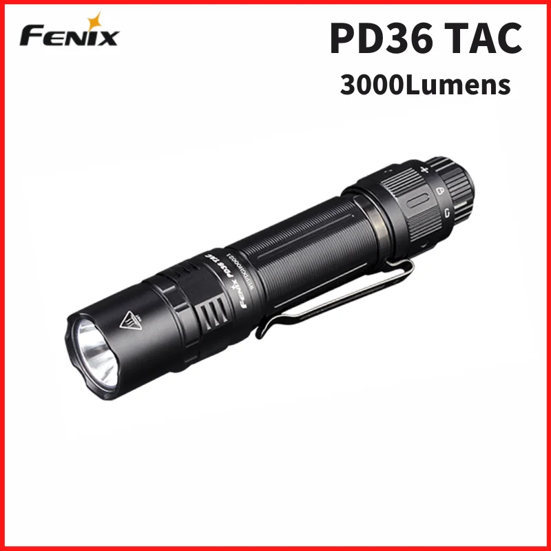 

Перезаряжаемый тактический фонарик Fenix PD36 TAC 3000 люмен с аккумулятором 21700 луч дальности 274 метров