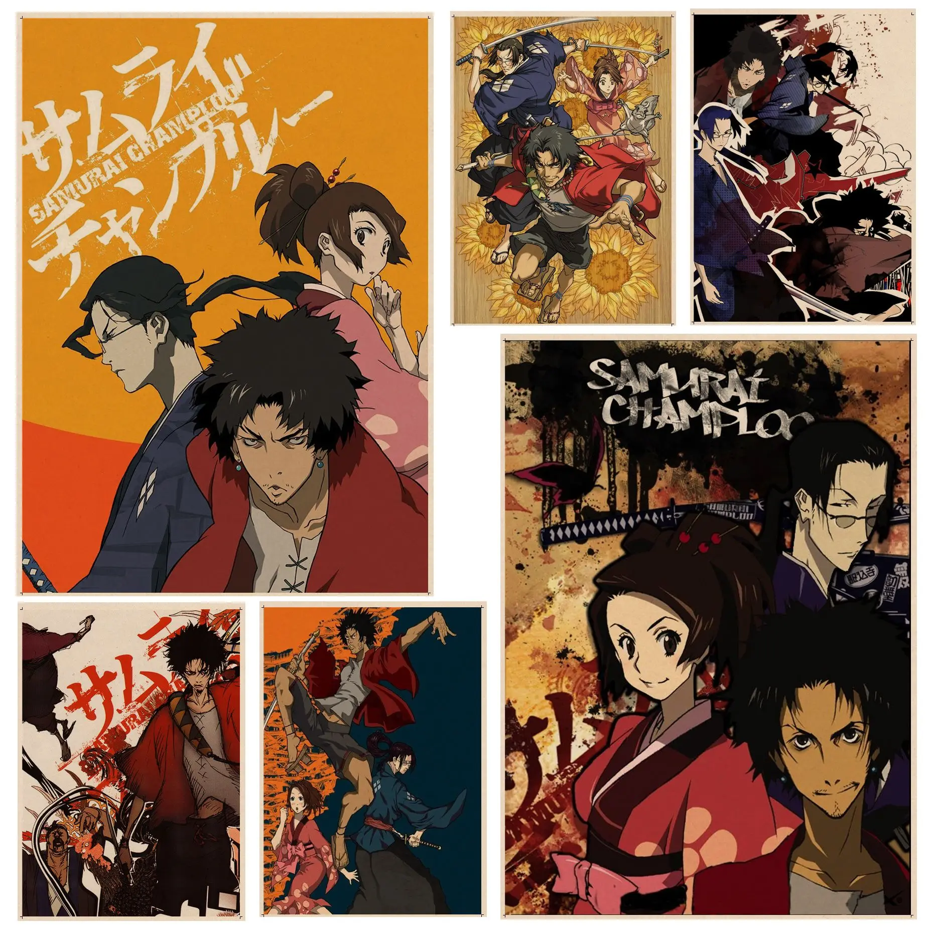 

Samurai Champloo Classic Vintage Posters Kraft Paper Prints And Posters Kawaii Room Decor