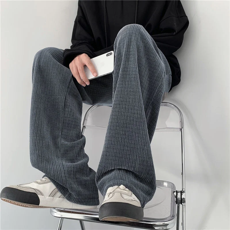 

Privathinker Black Gray Color Men Casual Pants Corduroy Man Straight Pants 2022 Men Woman Oversized Wide Leg Cargo Trousers