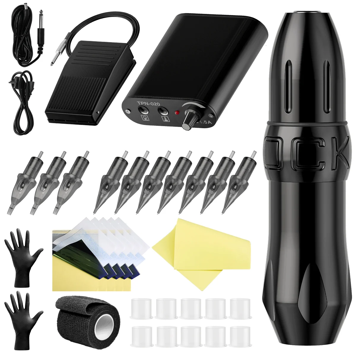 

Tattoo Machines Set Power Ink Supply Tattoo Needles Body Art Tools Sets Permanent Makeup Tattoo Set RCA Interface